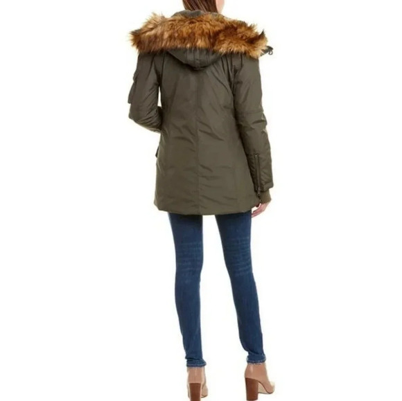 S13 Urban Outfitters Eskimo Faux Fur Trim Down Parka Winter Coat XS - Picture 8 of 12
